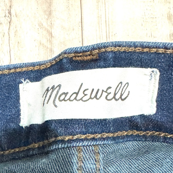 MADEWELL 10” HIGH RISE SKINNY jeans hi waisted dark blue denim womens size 32 - Picture 6 of 12